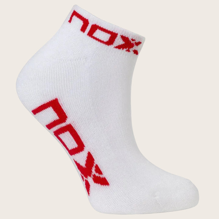 CALCETINES CORTOS NOX BLANCO/ROJO