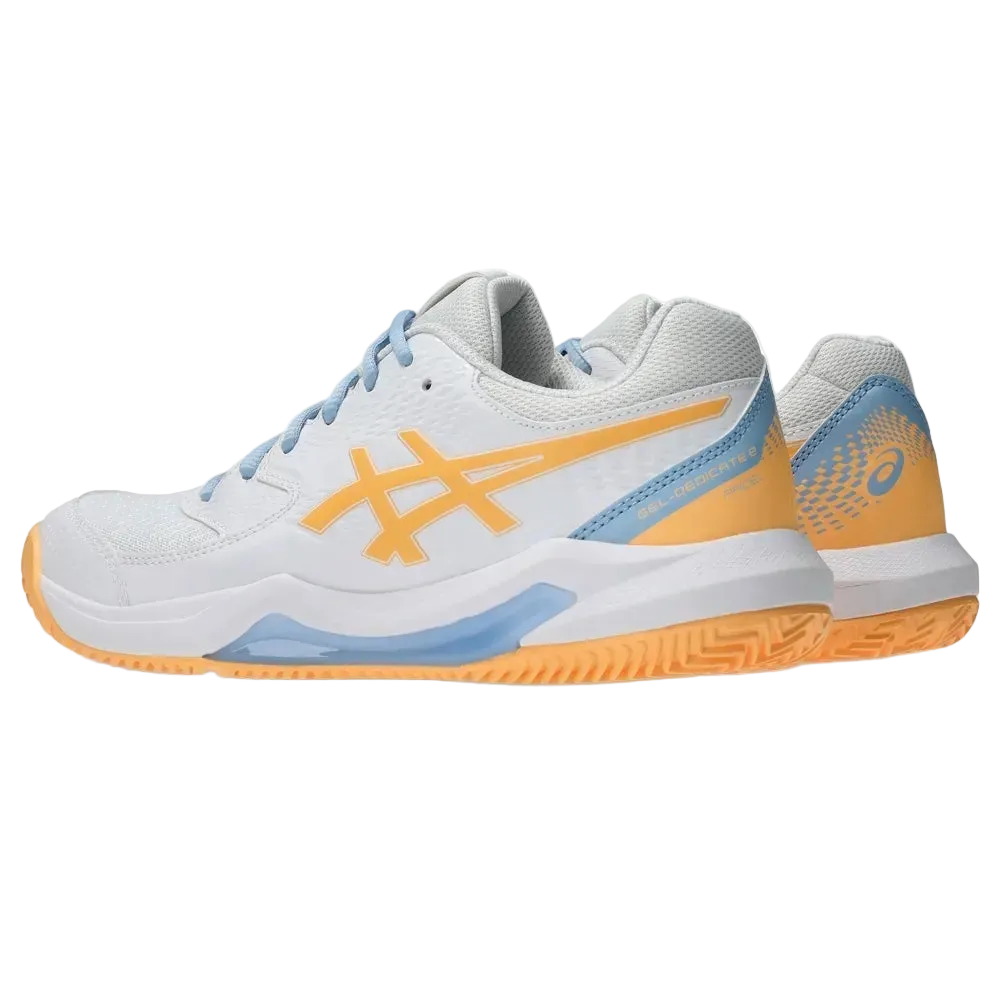 TENIS ASICS GEL-DEDICATE 8 PADEL WHITE/ORANGE GLOW MUJER