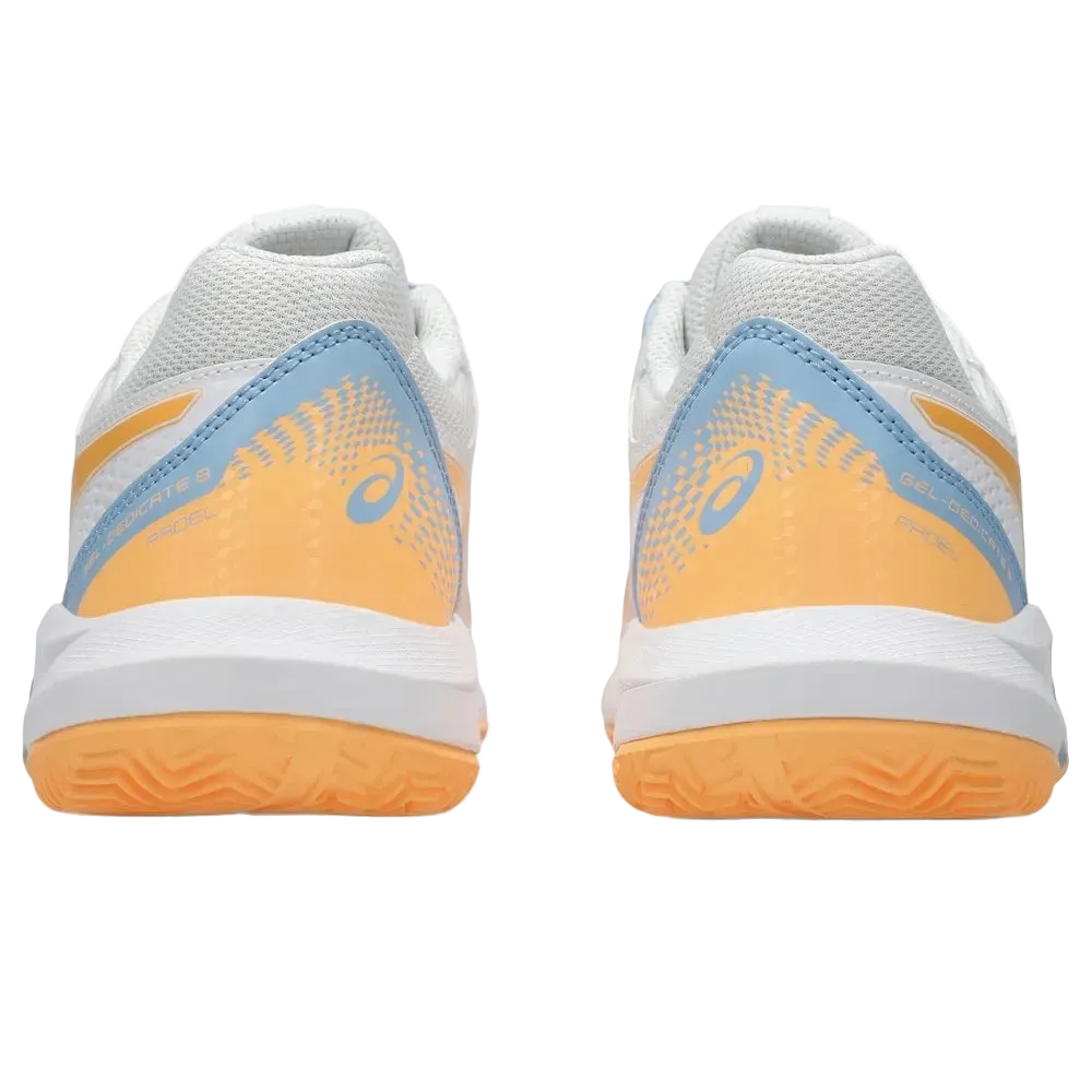 TENIS ASICS GEL-DEDICATE 8 PADEL WHITE/ORANGE GLOW MUJER