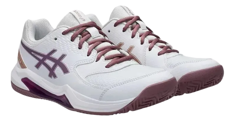 TENIS ASICS GEL DEDICATE 8 PADEL WHITE/DARK UBE MUJER