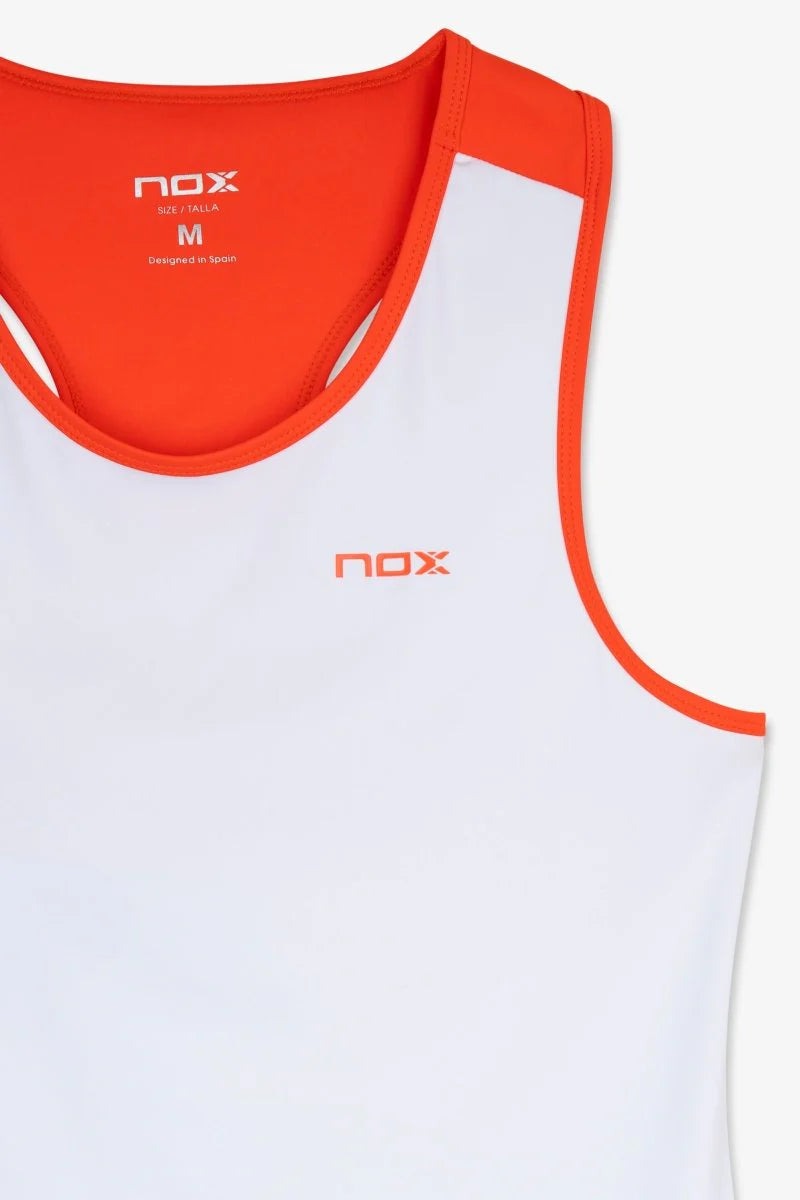 CAMISETA TIRANTES NOX TEAM BLANCO/ROJO MUJER