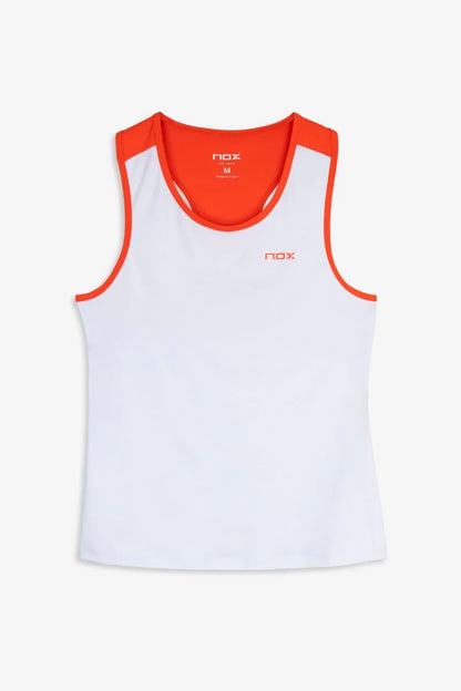 CAMISETA TIRANTES NOX TEAM BLANCO/ROJO MUJER