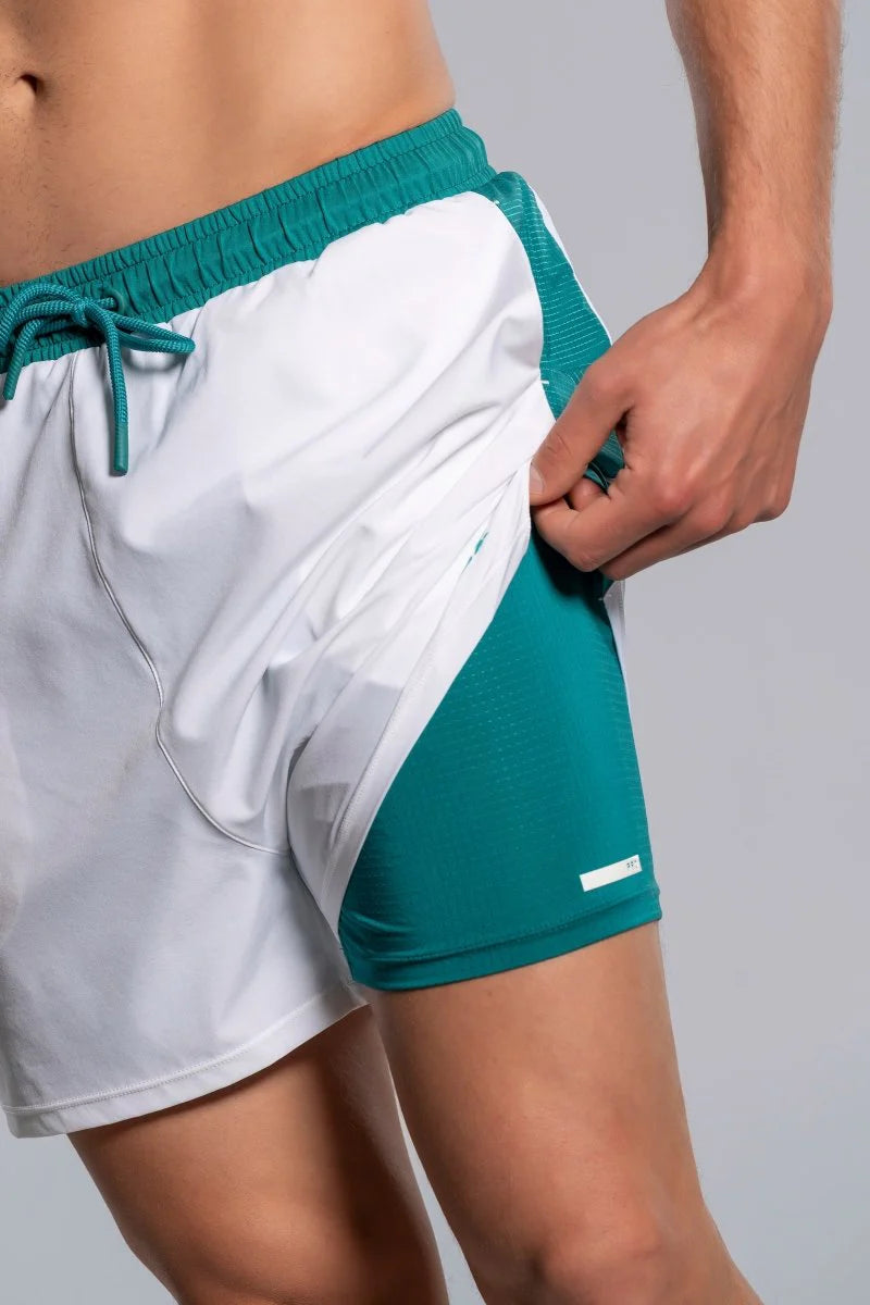 SHORT NOX PRO WHITE/IVY GREEN HOMBRE